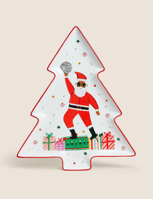 marksandspencer_XMAS2023_HOME_T34_9896X_Disco Kitchen_servirovaci tac ve tvaru stromku s disco Santou_599Kc.jpg